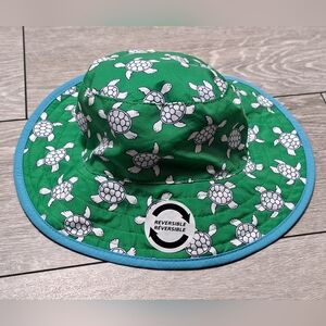 Brand New Toddler Green Turtle Print Reversible Hat